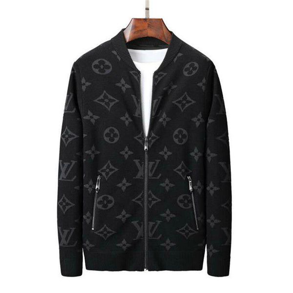 2020 fashion pocket men sweater autumn letter printed zip cardigan jackets long sleeve korean casual splits knit top, White;black